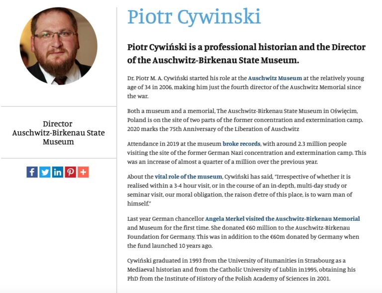 Dyrektor Muzeum Auschwitz na liście najbardziej wpływowych ludzi muzeów