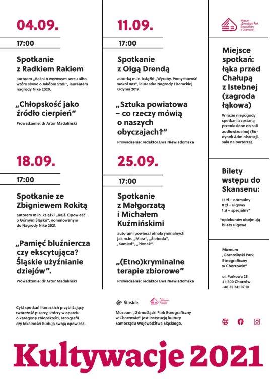 Kultywacje 2021 – cykl plenerowych debat literackich GPE w Chorzowie