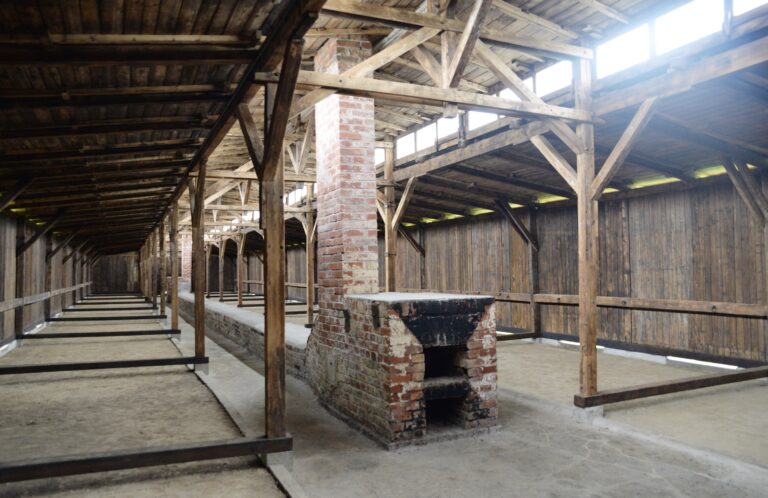 Drewniane baraki na terenie Auschwitz II-Birkenau już po konserwacji