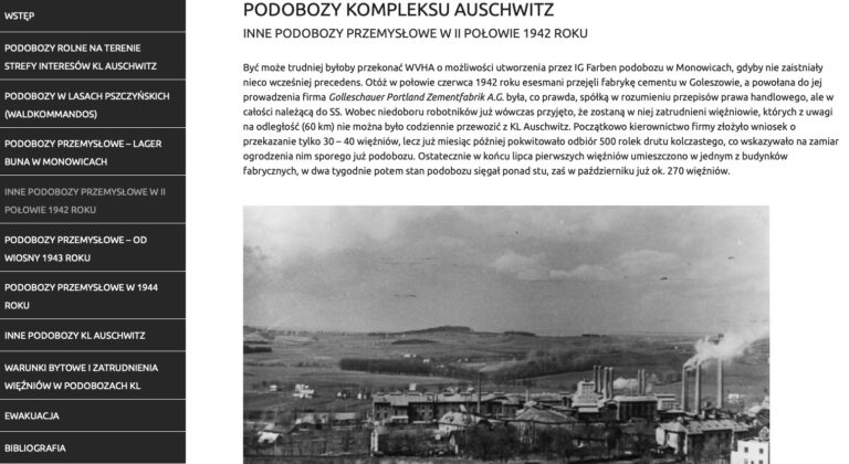 Historia podobozów kompleksu obozowego: nowa lekcja internetowa Muzeum Auschwitz