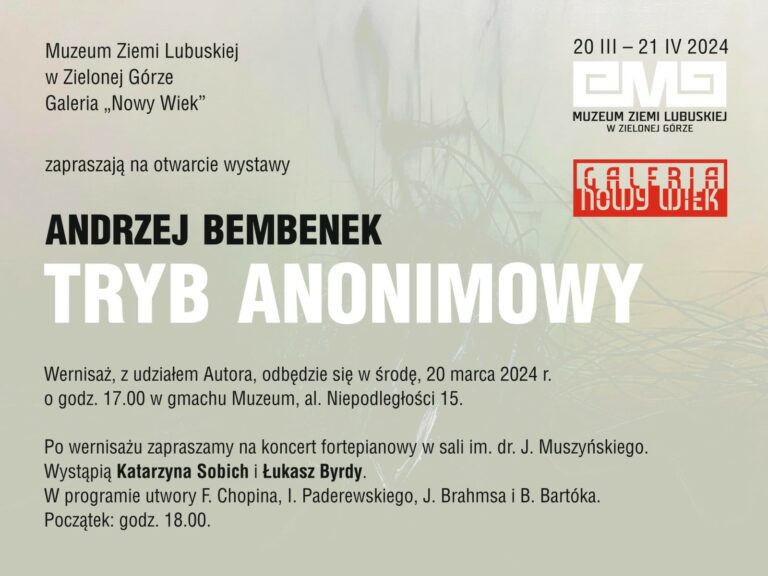 Otwarcie wystawy Andrzeja Bembenka pt. „Tryb Anonimowy”