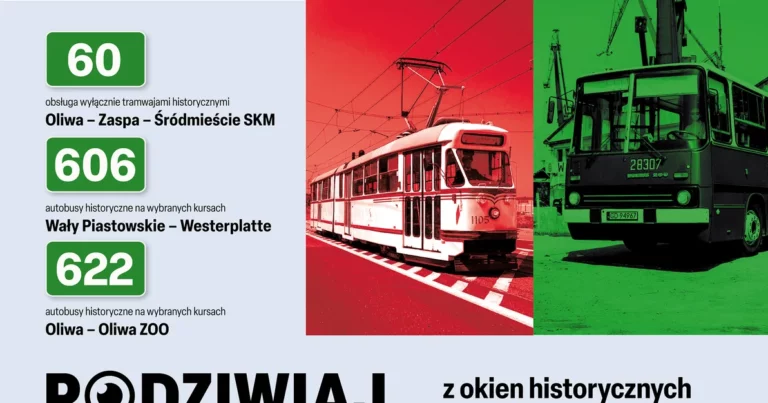 Podziwiaj Gdańsk z okien historycznych tramwajów i autobusów