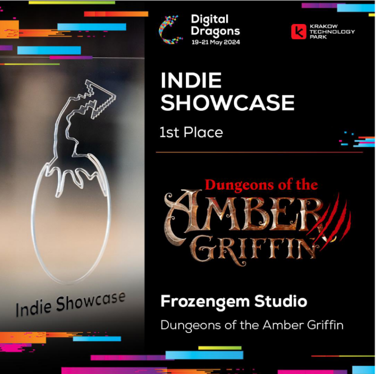 Dungeons of the Amber Griffin: Zdobyliśmy 1. miejsce na Digital Dragons Indie Showcase!
