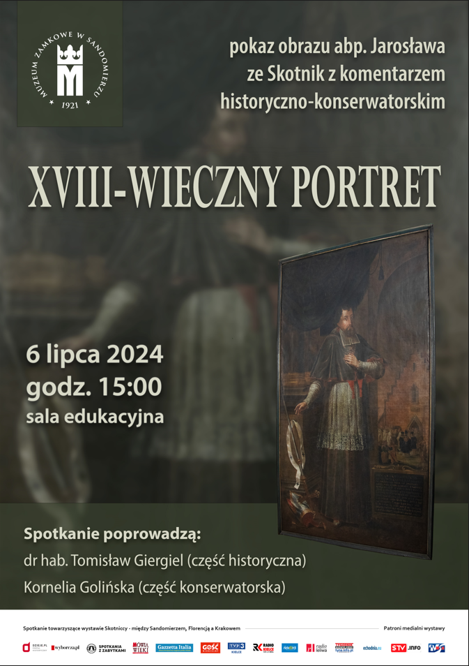 „XVIII-wieczny portret” – pokaz obrazu arcybiskupa Jarosława ze Skotnik w Zamku Królewskim w Sandomierzu