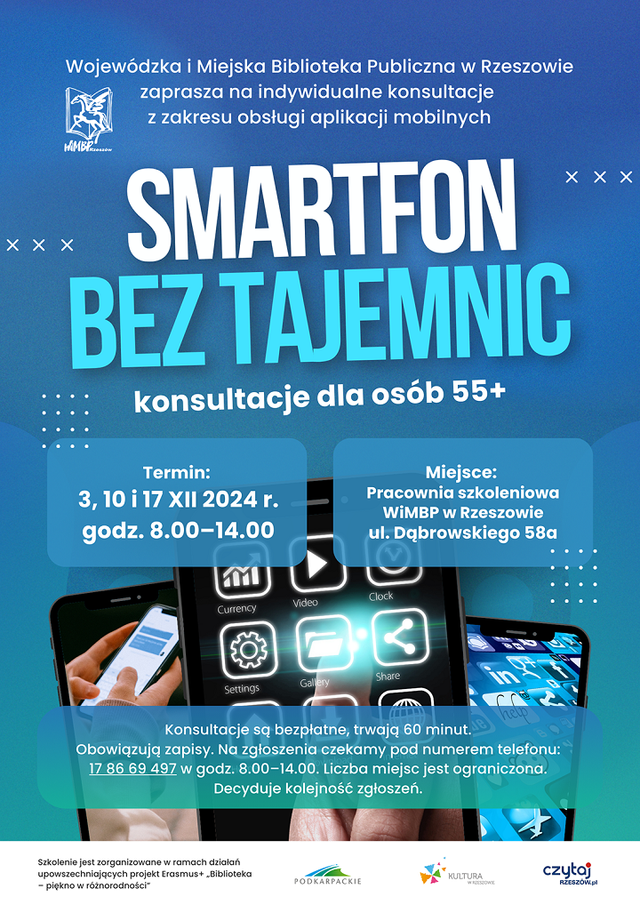 Grafika promująca konsultacje Smartfon bez tajemnic