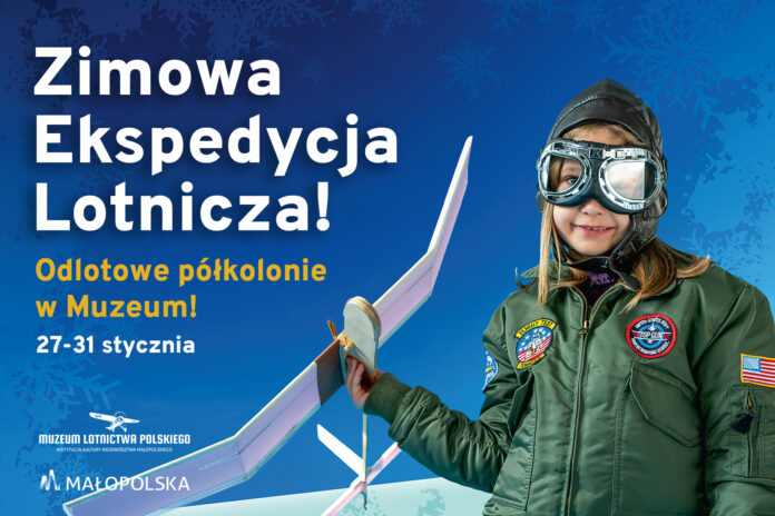 Banner półkolonii zimowych w Muzeum Lotnictwa Polskiego w Krakowie