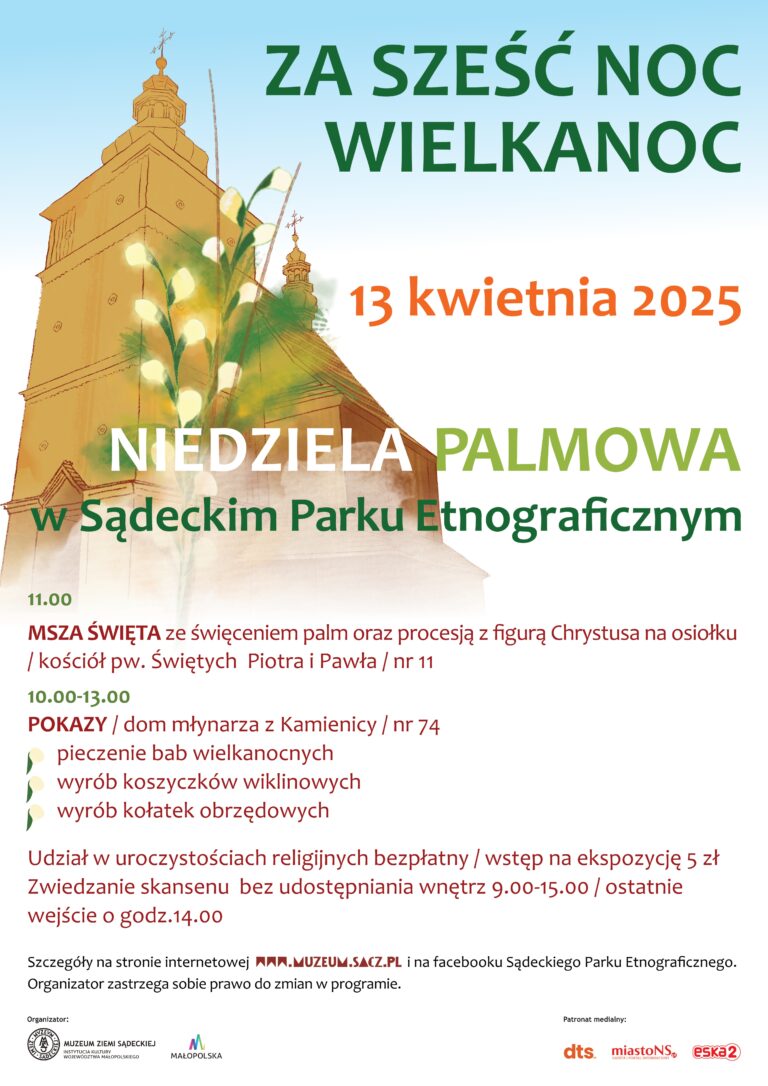 Plakat informujący o Niedzieli Palmowej