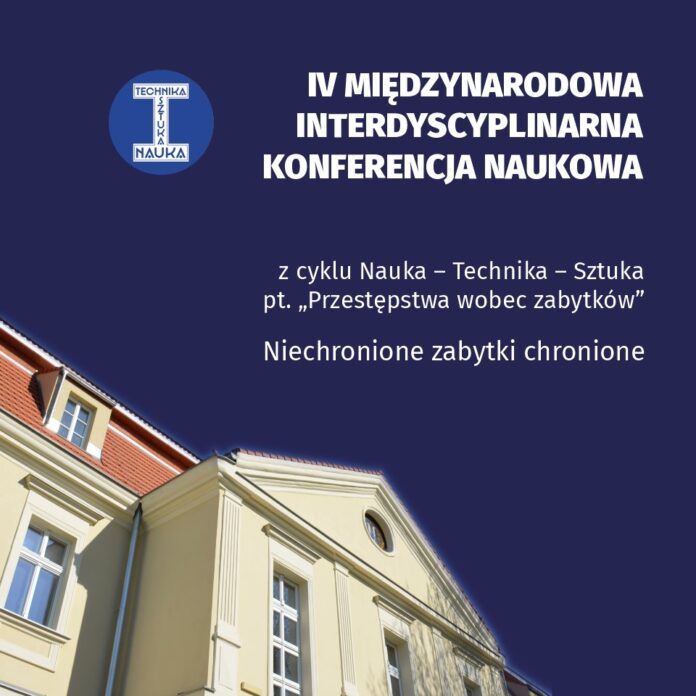 plakat konferencji w tle Pałac Dietrichsteinów