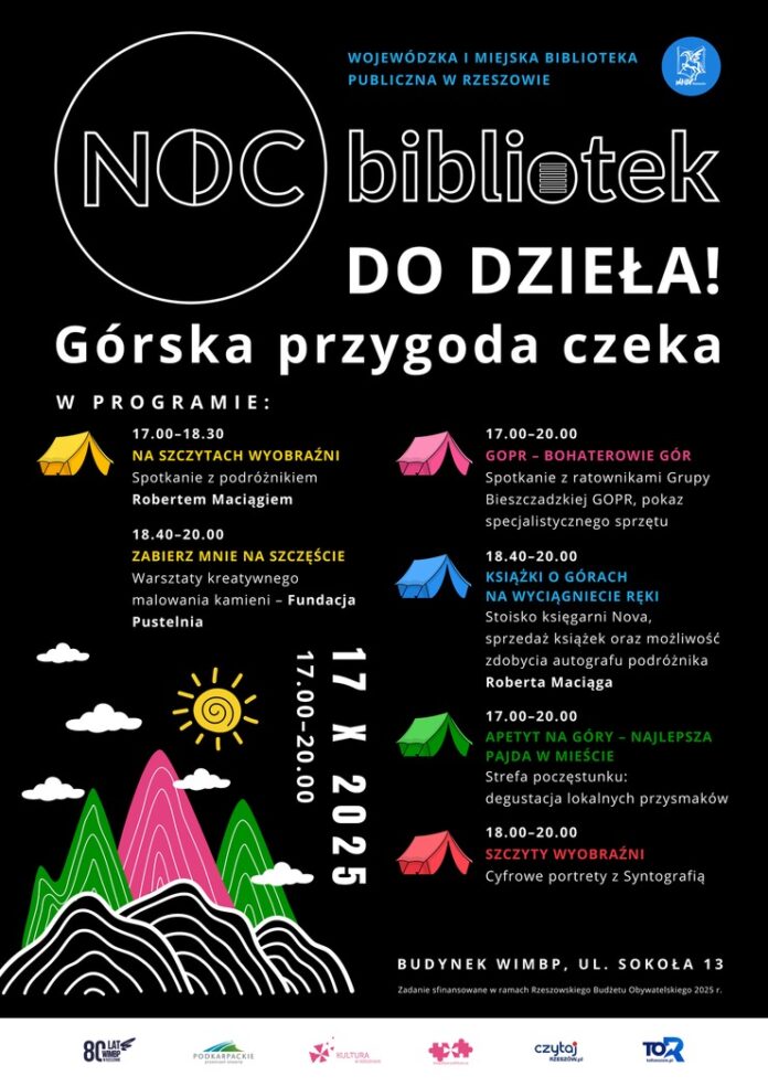 Grafika promująca Noc Bibliotek