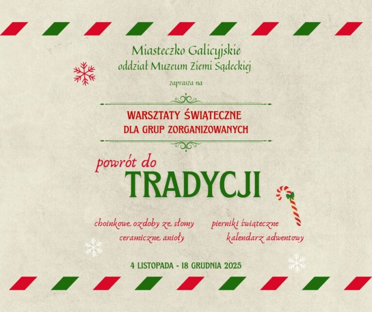 Warsztaty świąteczne dla grup zorganizowanych