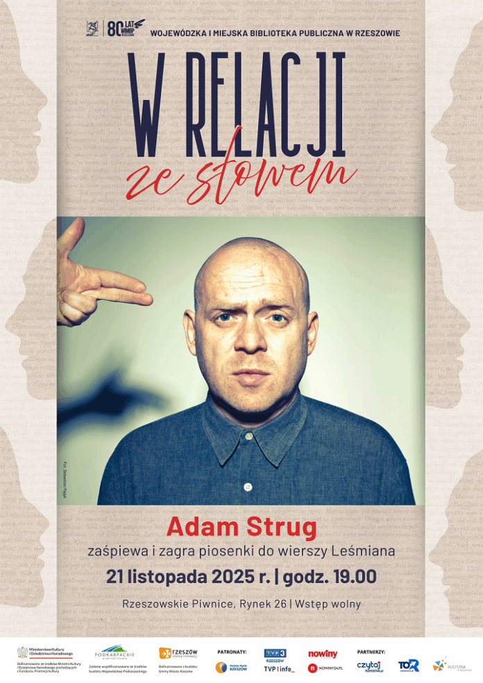 Grafika promująca koncert Adama Struga