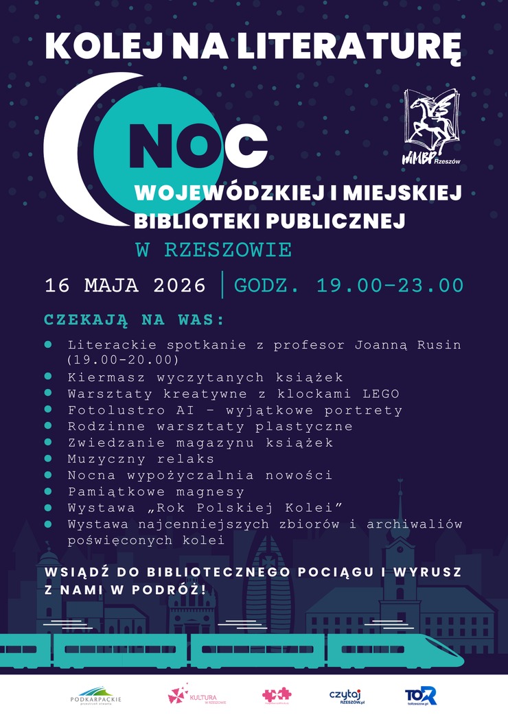 Grafika promująca Noc Biblioteki