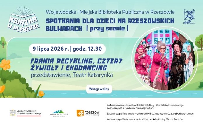 Grafika promująca spektakl Frania Recykling