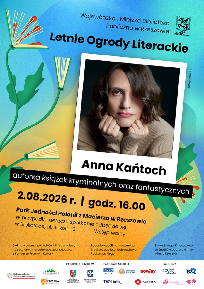 Grafika promująca spotkanie z Anną Kańtoch
