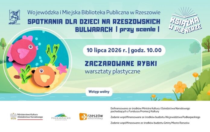 Grafika promująca warsztaty dla dzieci Zaczarowane rybki