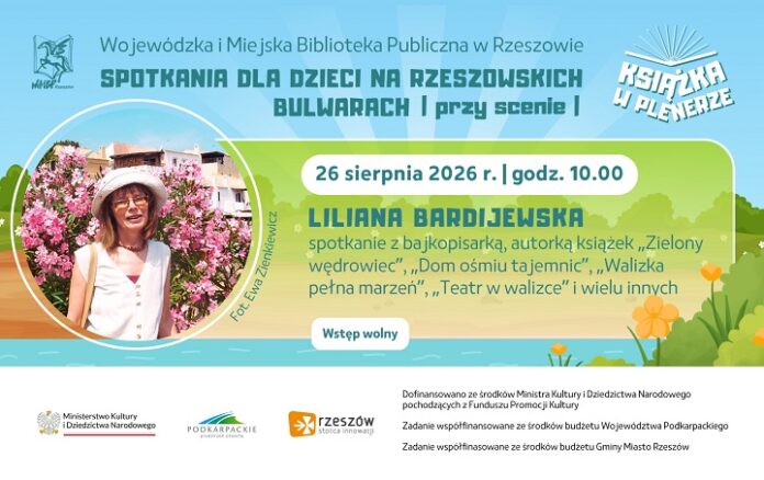 Grafika promująca spotkanie dla dzieci z Lilianą Bardijewską