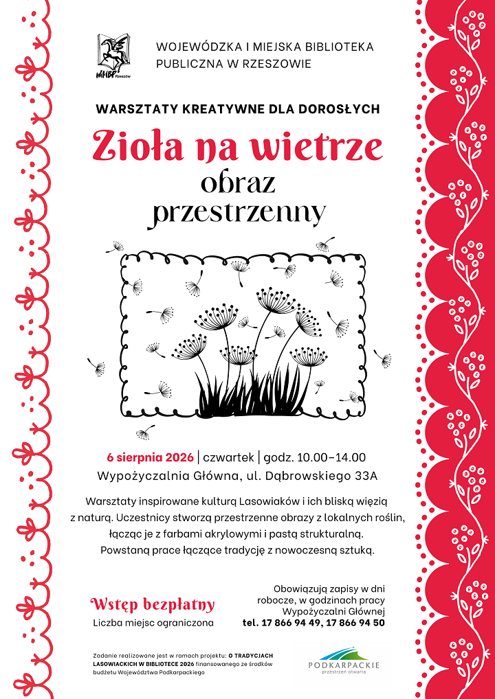 Grafika promująca warsztaty Zioła na wietrze